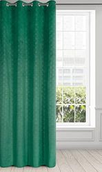 Eurofirany Tenda in velluto con motivo geometrico a ventaglio e occhielli, 1 pezzo, effetto velluto, soffice, moderna, per soggiorno, camera da letto, 140 x 250 cm, struttura in velluto 3D, verde mare