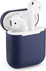 Coque de Protection en Silicone pour Apple Airpods 1 - Étui Boite Ecouteurs Ajustement Parfait (Bleu foncé)
