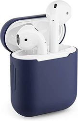 Skyddsfodral för Apple Airpods 1 silikonfodral Airpod-fodral som passar perfekt (mörkblå)