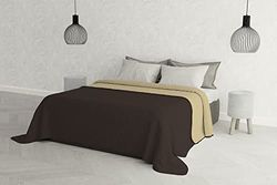 MB HOME ITALY Elegant sommartäcke, brun/kräm, 260 x 270 cm