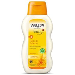 WELEDA - Huile de Toilette Calendula - Nettoie en douceur et protège - Pour la toilette quotidienne des bébés et jeunes enfants - NATRUE* - Bio** - Vegan*** - 200 ml