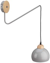 Homemania wandlamp Dama, wandlamp, grijs van metaal, hout, 15 x 40 x 60 cm