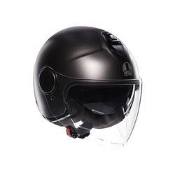 AGV - ETERES E2206, Jet Unisex Motorcycle Helmet, Open Face Motorbike Helmet with Antitheft Ring, Anti-Scratch and Anti-UV Visor, Instant Sweat Absorption Technology, Matt Asfalto Grey, XL