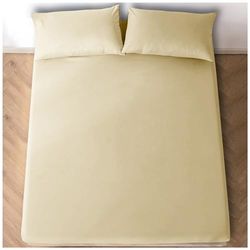 GC GAVENO CAVAILIA Lisa Bajera Ajustable de fácil Cuidado, sábanas súper Suaves, Fundas de Almohada de polialgodón, Crema, 4Ft Double