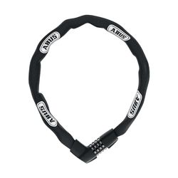 ABUS kettingslot Tresor 1385 - cijferslot van gehard staal - 7 mm dikke vierkante ketting - ABUS veiligheidsniveau 7 - 110 cm - zwart