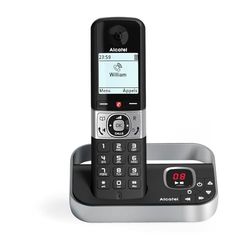 ALCATEL F890 Voice - Téléphone Fixe Sans Fil DECT Avec Répondeur - Écran Graphique Haute Résolution - Mains Libres - Blocage Des Appels - Sonnerie VIP - Répondeur 50 Min - Noir/Gris