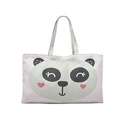 Bonamaison Printed Tote Bag, Reusable Grocery Bag, Shopping Bag, Machine Washable, Foldable, Canvas Cloth Bag with Handles, 47x42 cm