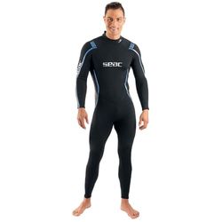 Seac Feel Man, ultraelastisk 3 mm neopren våtdräkt med dragkedja bak för dykning, snorkling och fridykning