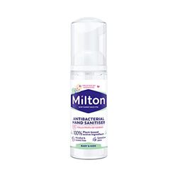 Milton Lloyd Mousse mains désinfectante pour Bébé | Hypoallergénique et Sans Rinçage | Spécial Peaux Sensibles | Testé Dermatologiquement | 50 ml