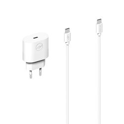 MOBILITY LAB ML312538 – oplader + USB-C-kabel – snel opladen 20 W en snelle overdrachtssnelheid USB 2.0 – kabel 1 meter – compatibel met smartphone, computer en tablet met USB-C-aansluiting – wit