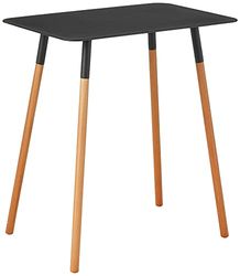 Yamazaki 3508 PLAIN Side Table Rectangular, black, Steel/Wood, 45 x 30 x 50 cm