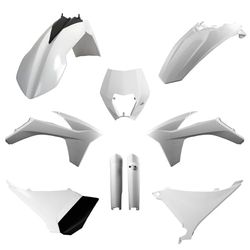 POLISPORT 91461 - Kit Plastique Complet (avec Protège-Fourches) KTM Blanc KTM