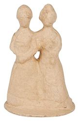 Décopatch EV026C - Married figurines in papier-mâché - Woman + woman figurines - decorative object - Dimensions: 8.5 x 8.5 x 13 cm