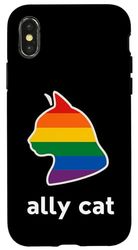 Ally Cat Pride Month LGBTQ Funny Pride Ally Case for iPhone X/XS