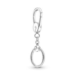 Pandora Icons Sterling silver bag charm holder with small Pandora O pendant