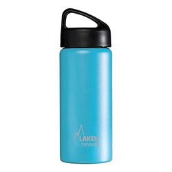 Laken Unisex - Classic Thermo 0,5 liter, BPA-vrij, herbruikbaar, recyclebare (brede opening) bladfles 0,5 l, uniseks, volwassenen, klassieke (brede opening) thermische velfles 0,5 l, TA5AC, cyaan, 0,5