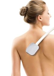 KMINA - Applicatore Lozione Schiena, 3 Spugne Fini, Crema Schiena Manico Lungo, Spugna 2 in 1, Spazzola Doccia Schiena