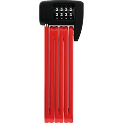 ABUS Antivol pliable Bordo Lite 6055C SH - avec support et code - serrure à combinaison extra-légère en acier spécial - niveau de sécurité 7 - 85 cm - rouge