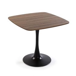 Versa Sveg Table Ronde pour Jardin, Balcon ou terrasse, Table d'extérieur ou intérieur, Dimensions (H x l x L) 73 x 80 x 80 cm, Bois, PVC et Métal, Couleur: Marron et Noir