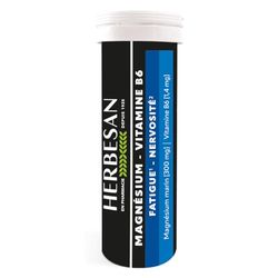 HERBESAN®-MAGNÉSIUM & VITAMINE B6-Stress, Nervosité , Fatigue passagère-Saveur menthe-Fabrication française-Tube de 15 comprimés à croquer