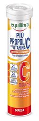 equilibra Integratori Alimentari, Più Propoli con Vitamina C, Integratore per la Normale Funzione del Sistema Immunitario, Propoli e Vitamina C, Gusto Arancia, 20 Compresse Effervescenti