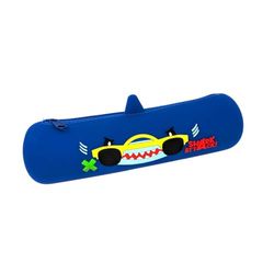 Mitama Pennenetui Mitamini Animals met ritssluiting, silicone, blauw, voor kinderen en jongens, school en vrije tijd, Blauw, Eén maat, pennenhouder