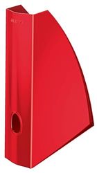 Leitz WOW - Porte-Revues A4 en Plastique, Rangement pour Magazines & Documents A4, Coloris Rouge (52771026)