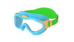 Speedo Biofuse Sea Squad-masker voor kinderen, uniseks, met uv-bescherming en anti-condens, verstelbare pasvorm, levendige kleuren, azuurblauw / flurogroen / fluro ora, eenheidsmaat