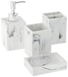 Sweet Home Collection Beaux Designs décoratifs pour Salle de Bain, résine, Plaza, Ensemble de 4 pièces