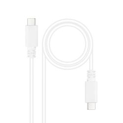 Watio Wave Cable usb 2.0 - cable tipo usb-c a usb-c, 1.5 m de longitud, soporte de 3A, color blanco, ideal para carga y transferencia de datos.*