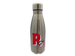 Atlético de Madrid Butelka do picia ze stali nierdzewnej, szczelna, z literą A w kolorze czerwonym, 550 ml, metaliczna, oficjalny produkt (CyP