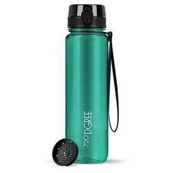 720°DGREE Water Bottle 1l "uberBottle" +Fruit-Sieve, crystalClear - Waterfles BPA-Free, Lekvrij, Herbruikbaar - Lichte Drinkfles, Sportfles voor Sport, Fitness, Gym, Camping, Hiking, Outdoor, Travel