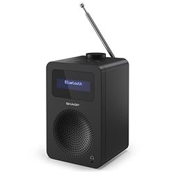 SharpDR-430(BK) Radio Digital sobremesa Tokyo - Radio Dab+, Dab y FM con RDS, BT 5.0, Alimentación USB, Mini Jack, Antena telescópica, búsqueda automatica, Hora y Fecha Auto, Alarma, 5w, Negro