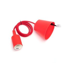 Portalampada E27 in plastica, 2 x 0,75 mm², 1 m, colore rosso. Ideale per molteplici usi di illuminazione, combina resistenza e design casa o aziendale.