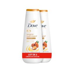 DOVE - Crema doccia Advanced Care Surgras nutriente - Olio di Argan - Dermatologicamente testato - Sensazione di pelle morbida per 24 ore (confezione da 2 x 400 ml)