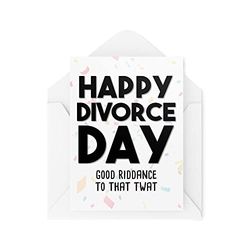 Grappige Echtscheiding Dag Kaarten, Gelukkige Echtscheiding Dag Goede Riddance om dat Tw*t Break Up, Wenskaart voor haar, Humor Laughter Banter, CBH247