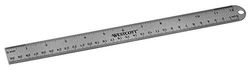 Westcott E-14176 00 Righello in alluminio, infrangibile, 30 cm, scala in cm e pollici, grigio
