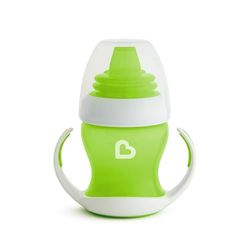 Munchkin Caneca de transição suave para bebé, canecas para bebés e crianças pequenas, com pega e tampa, livre de BPA, sem derrames, à prova de fugas, canecas de silicone para crianças de 4 m + 118 ml