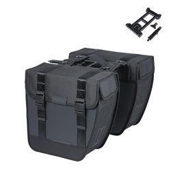 Basil Tour Waterproof MIK Sacoche Double Noir 28 l avec système MIK verrouillable Idéal pour Les Courses et Les randonnées
