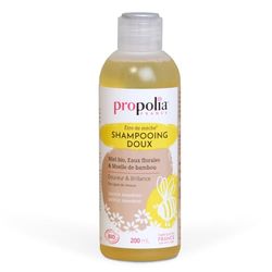 PROPOLIA - Bio - Gentle Shampoo - Honey/Bamboo Marrow/Floral Waters - Moisturises and protects the hair - Children and Adults - Made in France - 200 ml