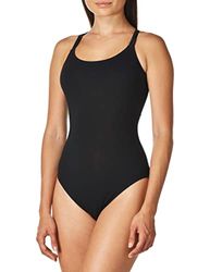 Capezio Maillot Camisola clásico de Doble Correa Leotardo, Negro, M para Mujer