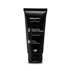Green People For Men No. 2 Soothing Wash & Shave Gel - Natural & Organic 2-in-1 for Sensitive Skin - SLS, Paraben & Ethanol Free - Cruelty Free, 100ml
