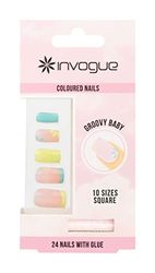 Invogue Groovy Baby Nails Square Nails (24 Pieces)