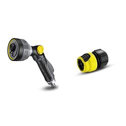 Karcher Irrigazione Idropistola Multifunzione Premium Metal & K & auml;rcher Irrigazione Raccordo universale Plus con aquastop 1/2 & rdquo; 5/8 & rdquo; 3/4 & rdquo;