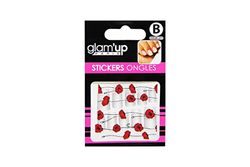 Glam'Up Paris - Stickers pour Nail Art - Autocollants Nail Art pour Décoration Ongles - Nail Art Design Manucure - Facile à Utiliser - N°30-211 - Coquelicots