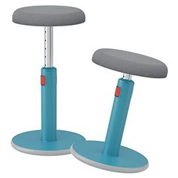 Leitz Taburete Ergonómico para Trabajar de Pie, Altura Ajustable de 46 cm a 79 cm, Silla Giratoria Redonda de Oficina, Gama Ergo Cosy, Azul Suave, 65180061