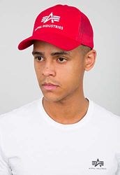 Alpha Industries Basic Trucker Casquette Trucker pour Hommes Speed Red