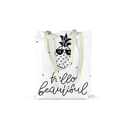 Bonamaison Printed Tote Bag, Reusable Grocery Bag, Shopping Bag, Machine Washable, Foldable, Canvas Cloth Bag with Handles, Size: 34x40 Cm