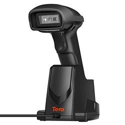 Tera Escáner de código de Barras 2D QR inalámbrico con Base de Carga USB Lector de códigos de Barras de Mano Escaneado rápido y preciso 2D QR 1D códigos de Barras 3en1, D6100-NEW