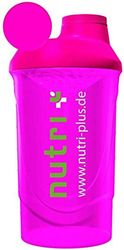 Nutri + Lady-Shaker 600 ml - eiwitshaker voor vrouwen - Super Pink - BPA-vrij - zonder weekmakers - voor fitness, bodybuilding sport plus